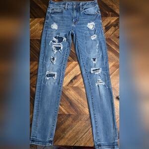 American Eagle Men's Ne(x)t Level Flex Distressed Blue Jeans 28x30